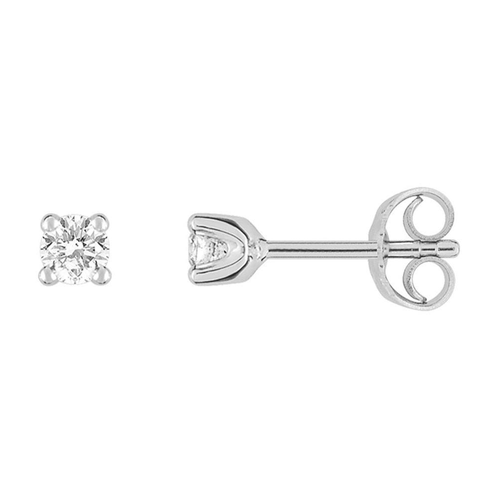 Les Boucles d'oreilles or gris 750/1000, diamants 0,15 carat, taille brillant by Stauffer