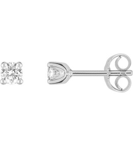 Les Boucles d'oreilles or gris 750/1000, diamants 0,15 carat, taille brillant by Stauffer