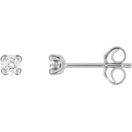 Les Boucles d'oreilles or gris 750/1000, diamants 0,10 carat, taille brillant by Stauffer