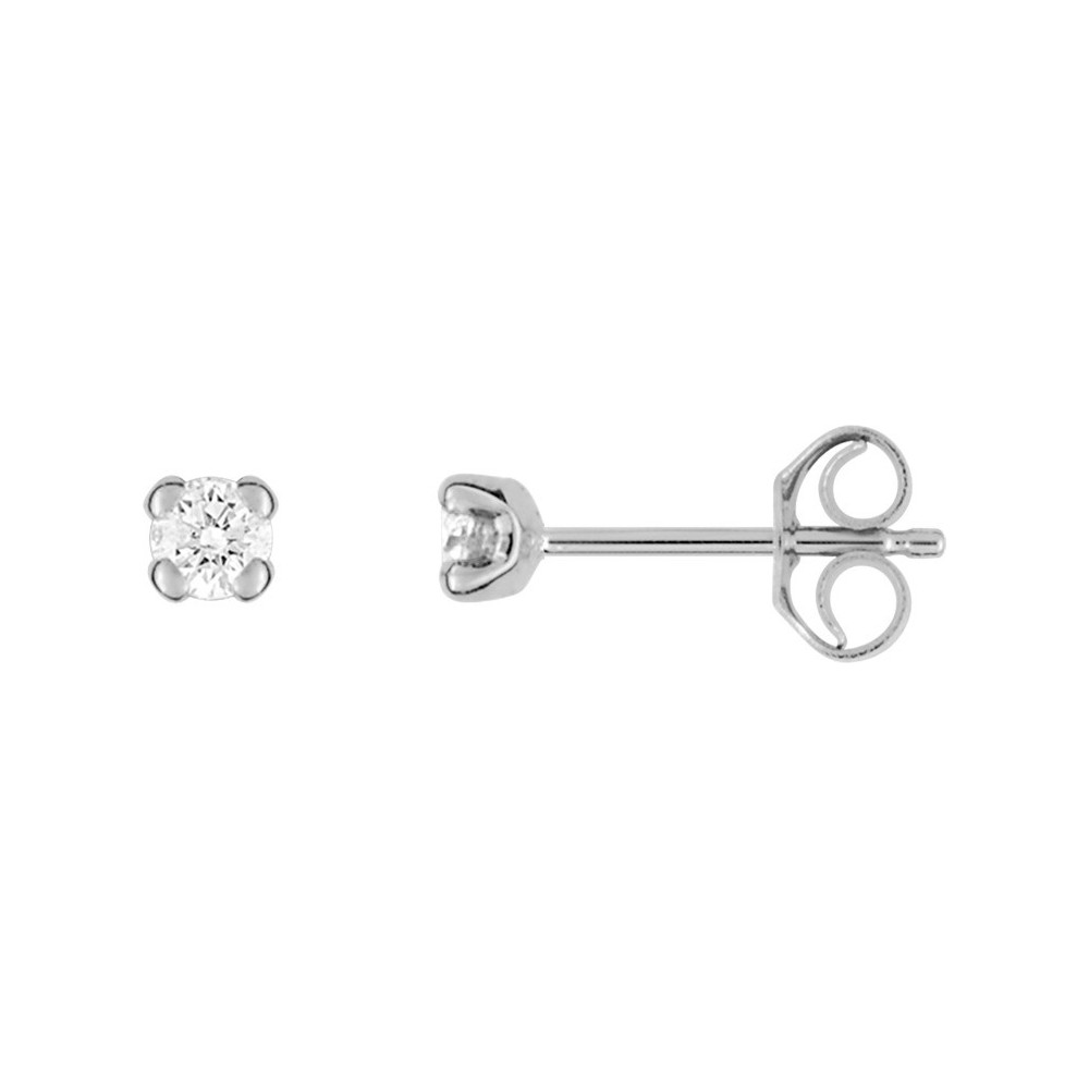 Les Boucles d'oreilles or gris 750/1000, diamants 0,10 carat, taille brillant by Stauffer
