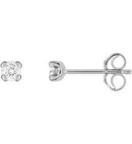 Les Boucles d'oreilles or gris 750/1000, diamants 0,10 carat, taille brillant by Stauffer
