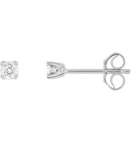 Les Boucles d'oreilles or gris 750/1000, diamants 0,06 carat, taille brillant by Stauffer
