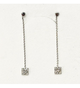Les Boucles d'oreilles pendantes or gris 750/1000, et diamants by Stauffer