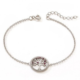 Le Bracelet argent 925/1000, arbre de vie et oxydes de zirconium by Stauffer