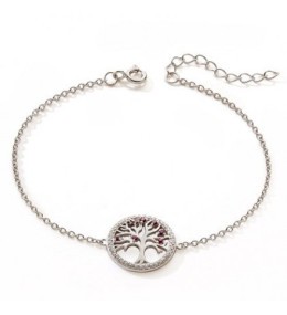 Le Bracelet argent 925/1000, arbre de vie et oxydes de zirconium by Stauffer