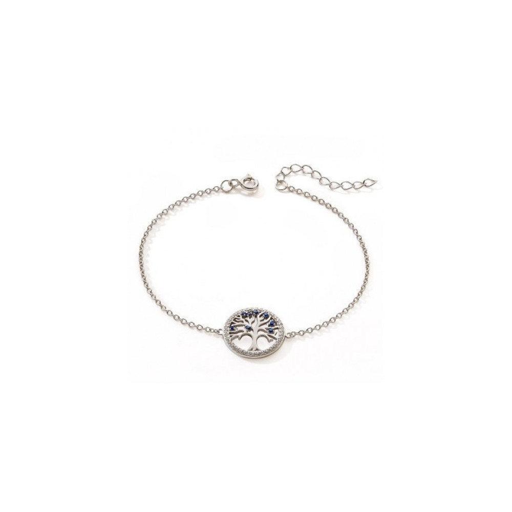 Le Bracelet argent 925/1000, arbre de vie et oxydes de zirconium by Stauffer