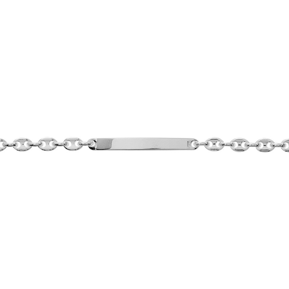 Bracelet Gourmette argent 925/1000, mailles grains de café, by Stauffer