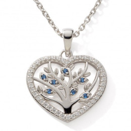 Le Collier argent 925/1000, arbre de vie et oxydes de zirconium by Stauffer