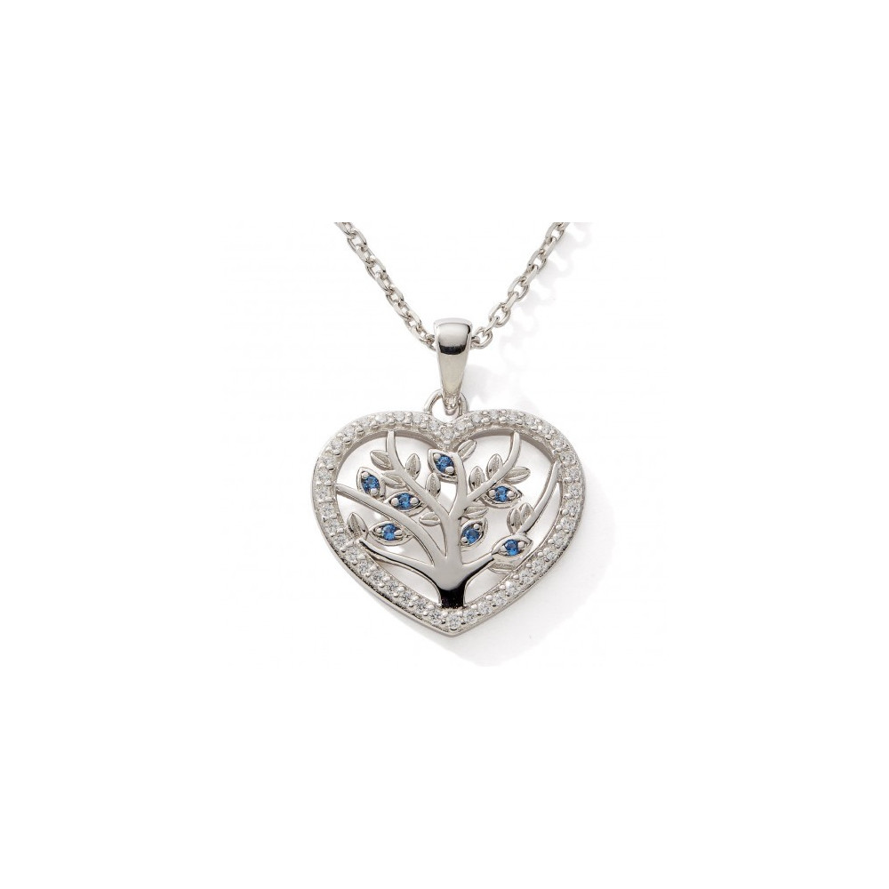 Le Collier argent 925/1000, arbre de vie et oxydes de zirconium by Stauffer