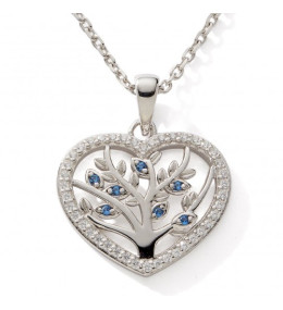 Le Collier argent 925/1000, arbre de vie et oxydes de zirconium by Stauffer