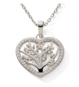 Le Collier argent 925/1000, arbre de vie et oxydes de zirconium by Stauffer