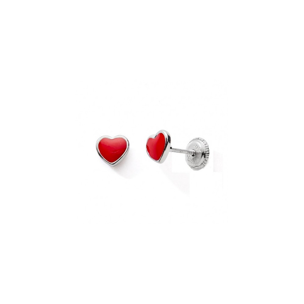 Les Boucles d'oreilles argent 925/1000, coeur laque by Stauffer