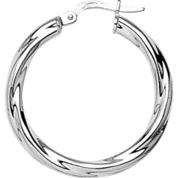 Les Boucles d'oreilles ARGENT by Stauffer - Boucles d'oreilles créoles, argent 925/1000, torsadées diamètre 20 mm by Stauffer