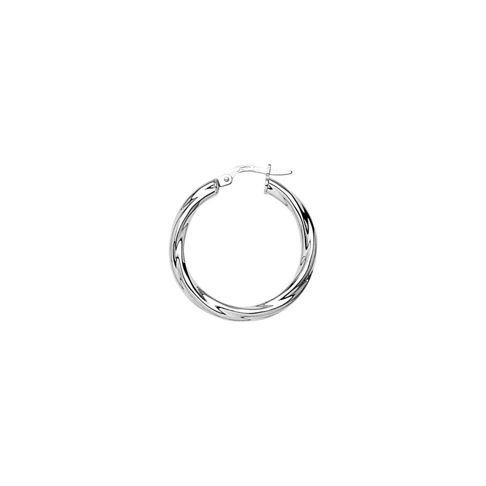 Les Boucles d'oreilles ARGENT by Stauffer - Boucles d'oreilles créoles, argent 925/1000, torsadées diamètre 20 mm by Stauffer