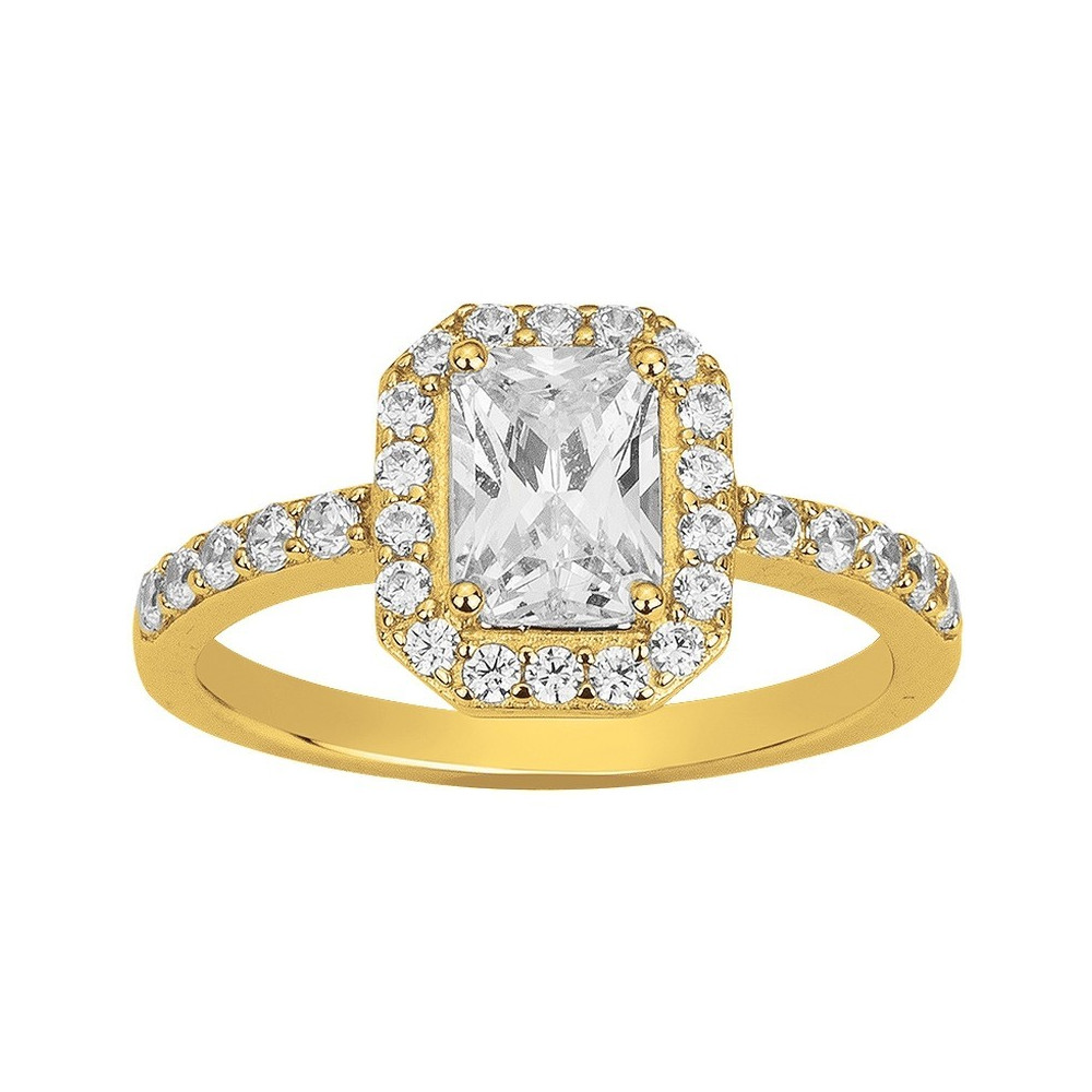 Bague Plaqué Or et 49 oxydes de zirconium by Stauffer Ref. 76100232