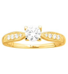 Bague Plaqué Or et oxydes de zirconium by Stauffer Ref. 76100092
