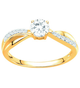 Bague Plaqué Or et oxydes de zirconium by Stauffer Ref. 76100008
