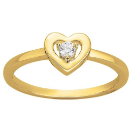 Bague Plaqué Or, coeur et oxyde de zirconium by Stauffer Ref. 76100264