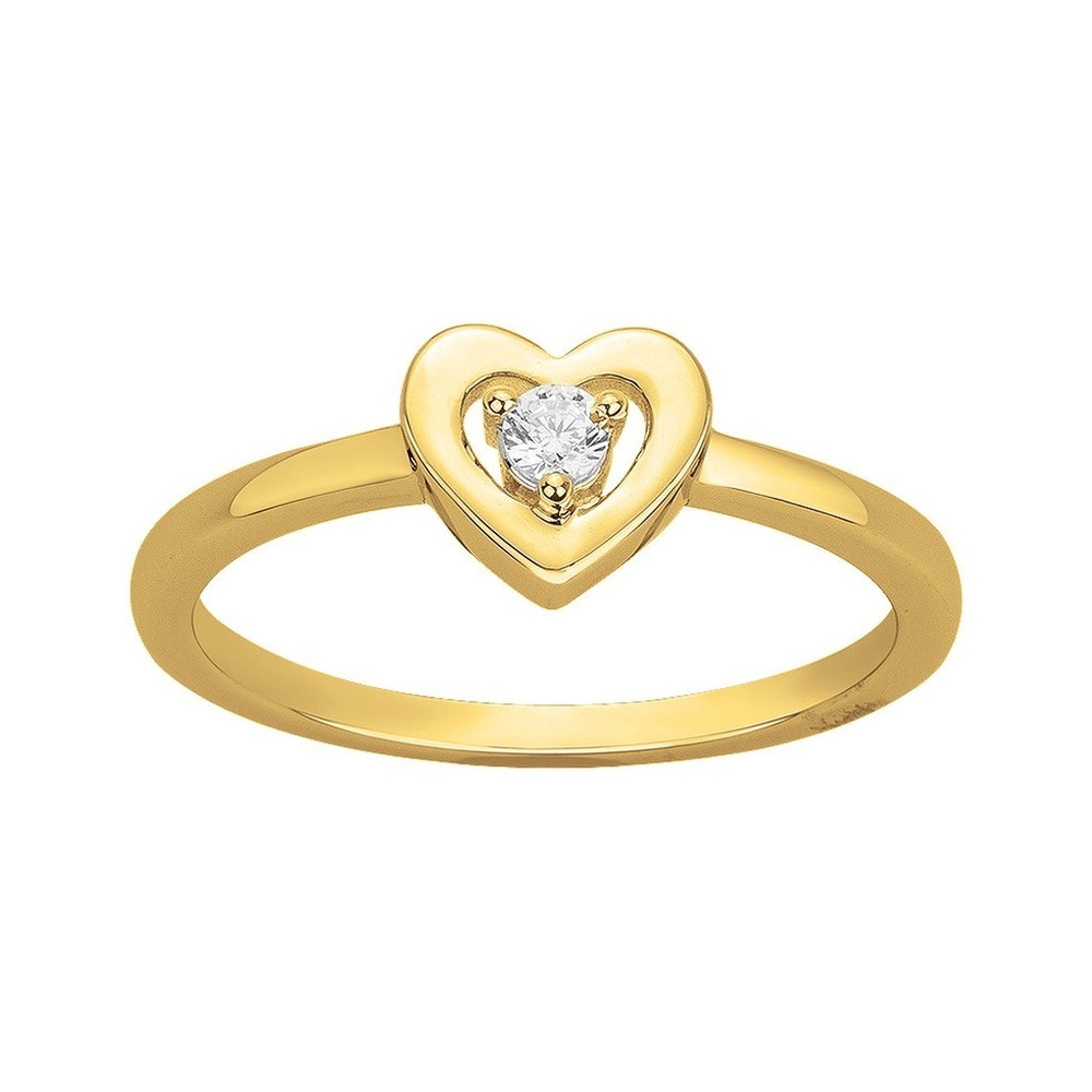 Bague Plaqué Or, coeur et oxyde de zirconium by Stauffer Ref. 76100264