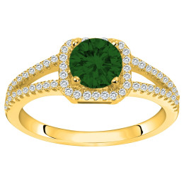 Bague Plaqué Or, 1 spinelle verte et 64 oxydes de zirconium by Stauffer Ref. 76100255