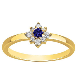 Bague Plaqué Or, 1 spinelle bleue et 8 oxydes de zirconium by Stauffer Ref. 76100250