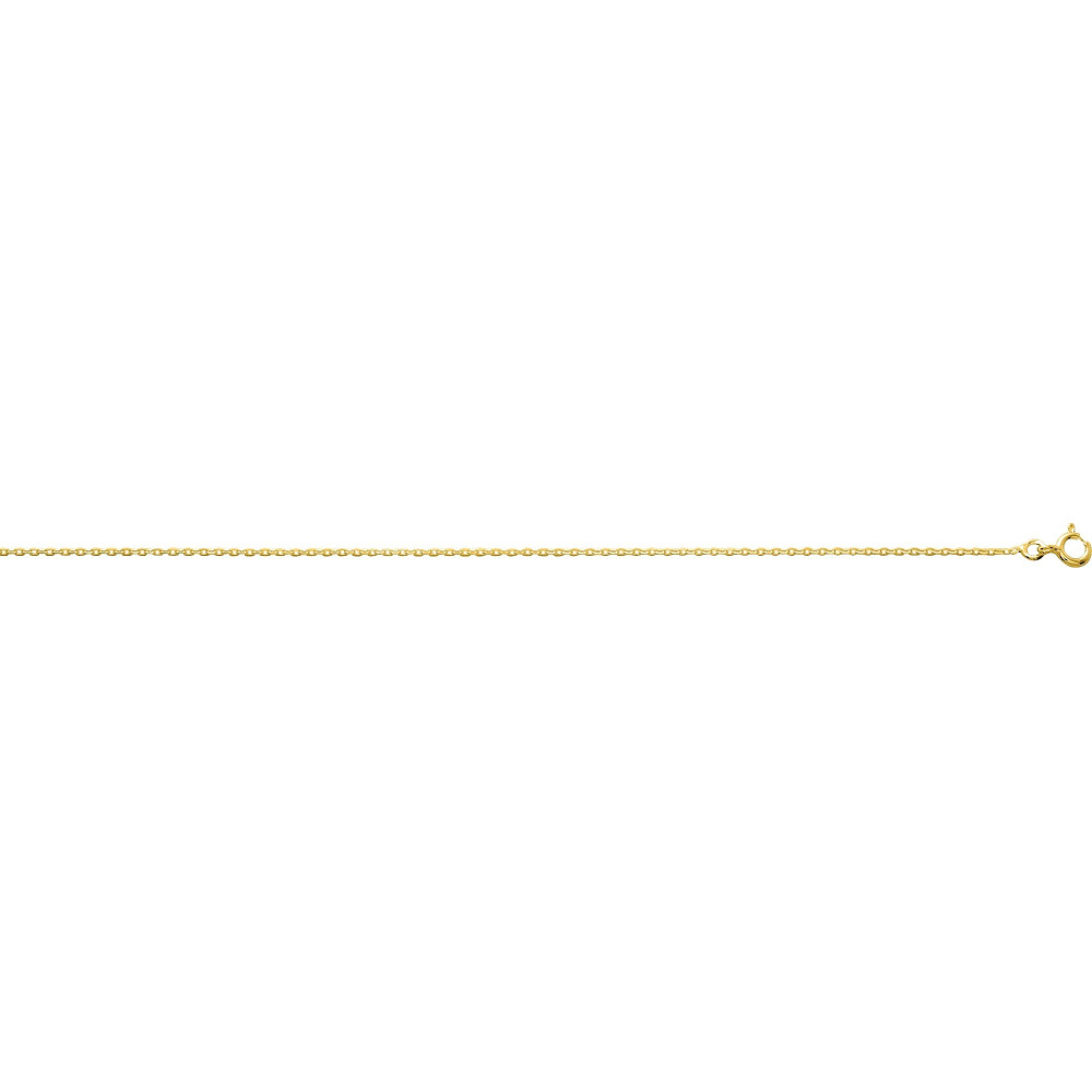La Chaîne plaqué or jaune, mailles forçat, 1,30 mm, longueur 45 cm, by Stauffer.
