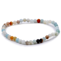Bracelet pierres naturelles boule 4mm amazonite multi brésil B