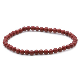 Bracelet pierres naturelles 4mm jaspe rouge AB
