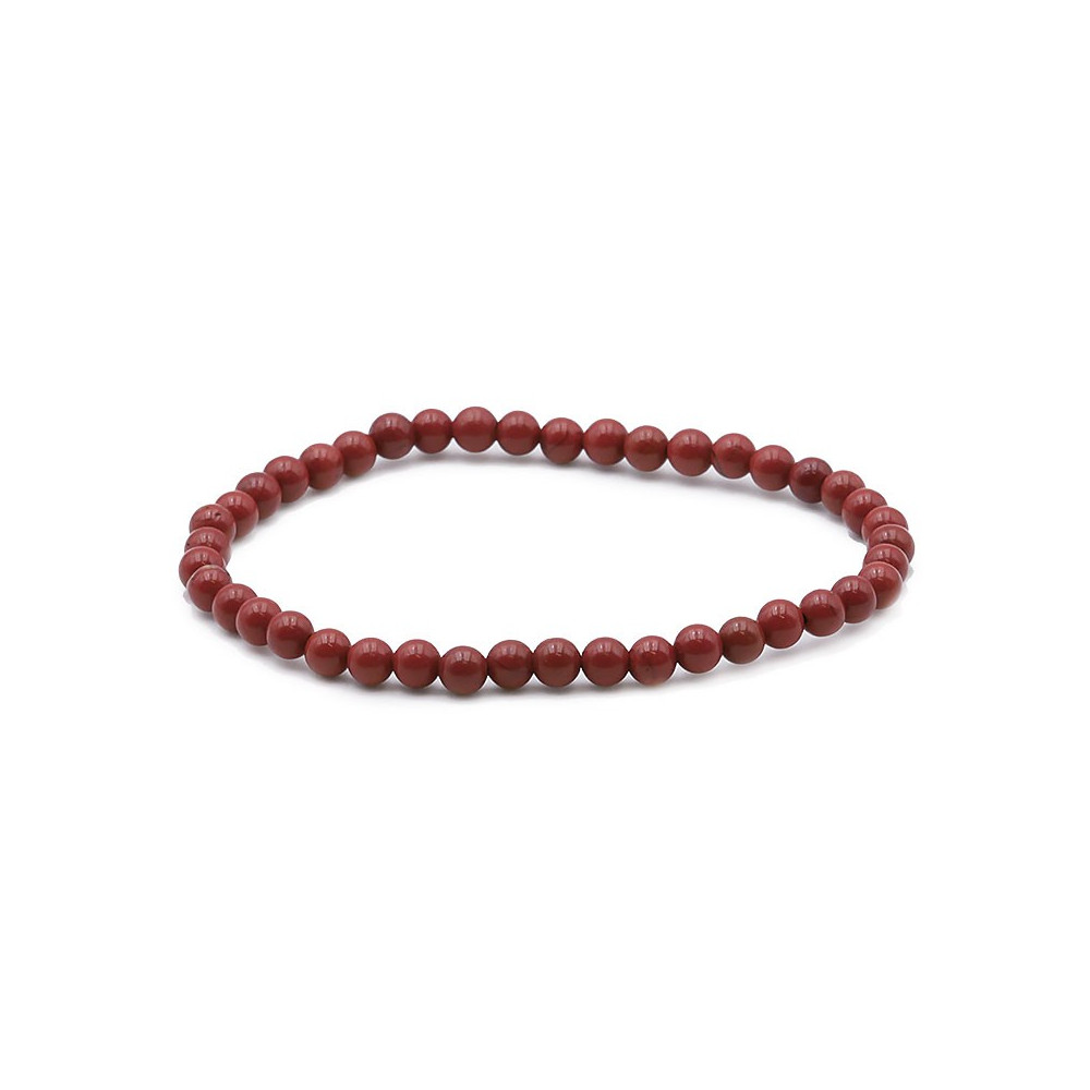 Bracelet pierres naturelles 4mm jaspe rouge AB