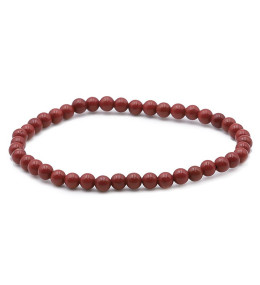 Bracelet pierres naturelles 4mm jaspe rouge AB