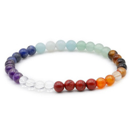 Bracelet pierres naturelles 6mm 7 chakras AB