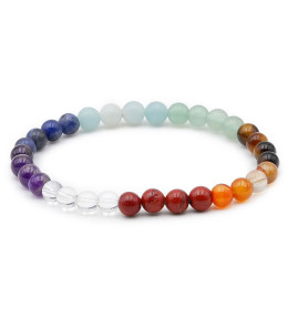 Bracelet pierres naturelles 6mm 7 chakras AB