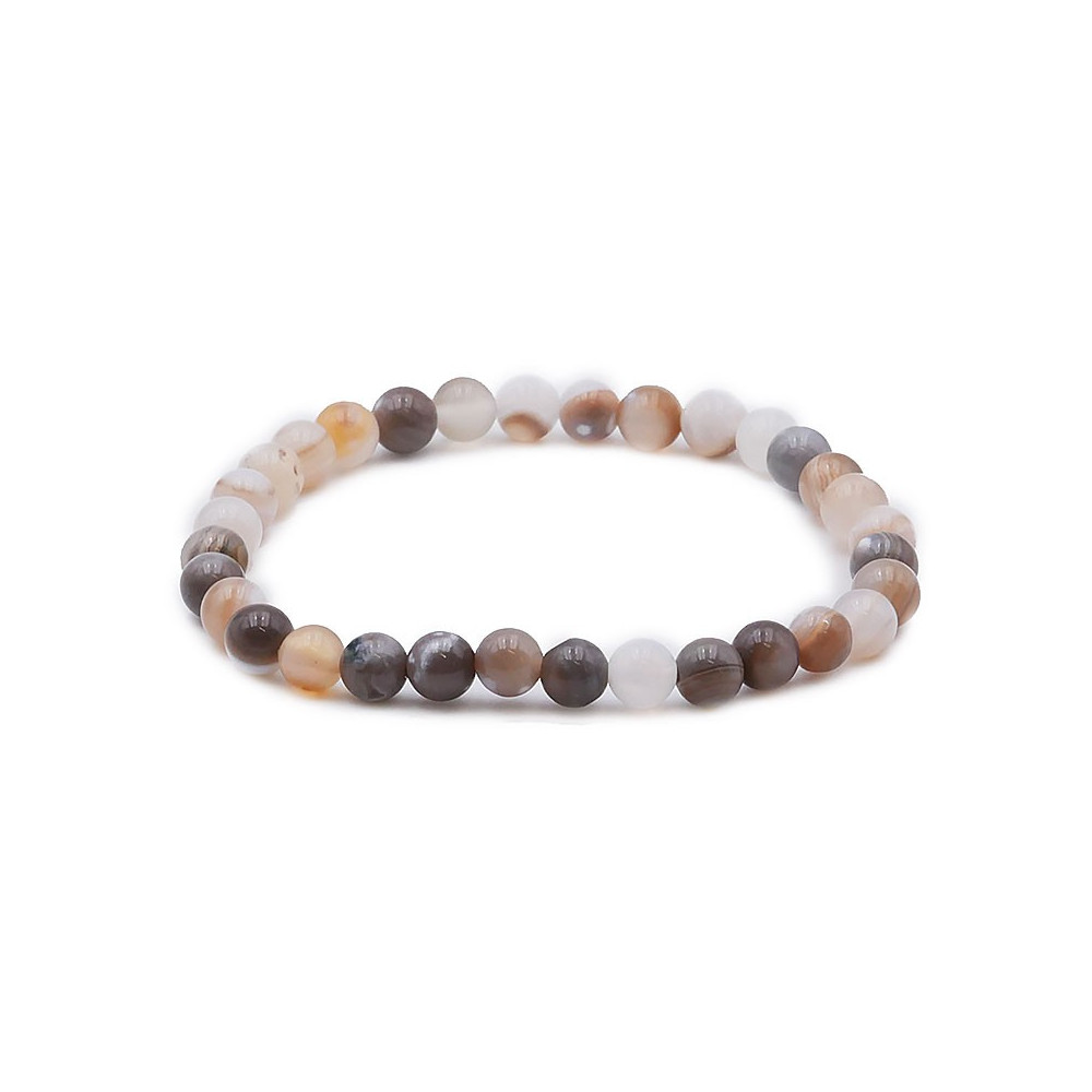 Bracelet pierres naturelles 6mm agate botswana AB
