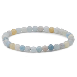 Bracelet pierres naturelles 6mm aigue marine multicolore AB