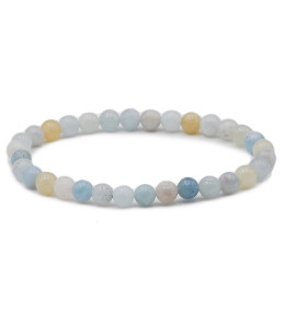 Bracelet pierres naturelles 6mm aigue marine multicolore AB