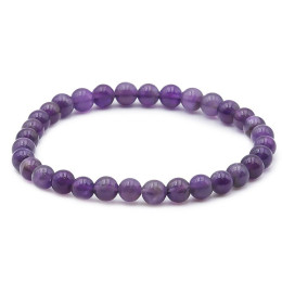 Bracelet pierres naturelles 6mm améthyste brésil A