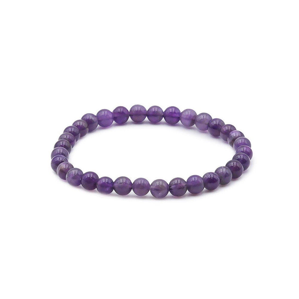 Bracelet pierres naturelles 6mm améthyste brésil A