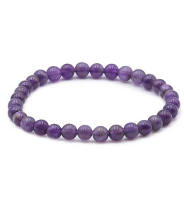 Bracelet pierres naturelles 6mm améthyste brésil A