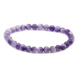 Bracelet pierres naturelles 6mm améthyste rubanée brésil A