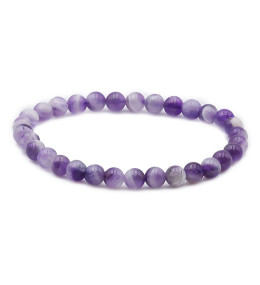 Bracelet pierres naturelles 6mm améthyste rubanée brésil A