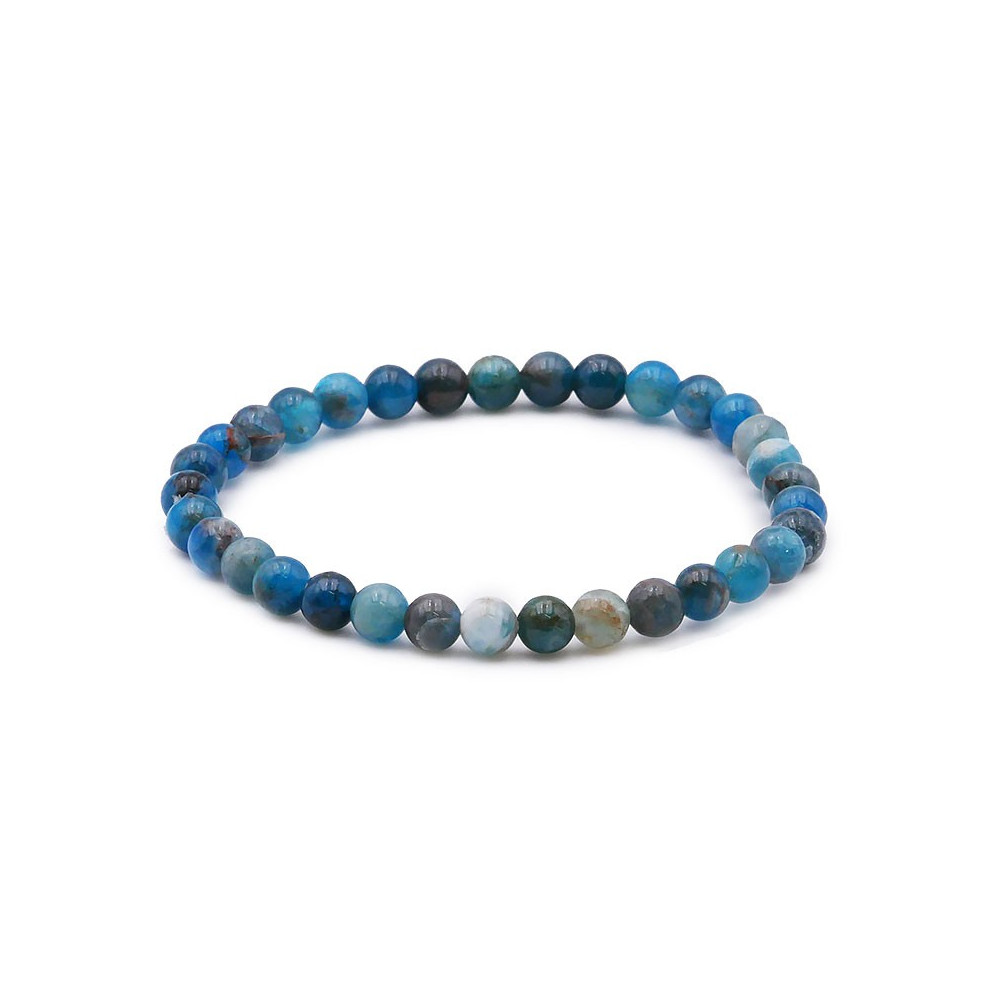 Bracelet pierres naturelles 6 mm apatite bleue AB