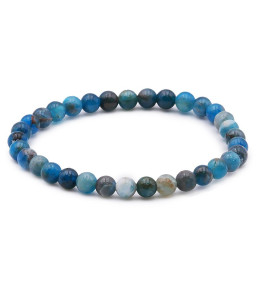 Bracelet pierres naturelles 6 mm apatite bleue AB