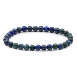 Bracelet pierres naturelles 6mm azurite malachite stabilisée AB