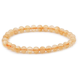 Bracelet pierres naturelles 6mm citrine chauffée AB