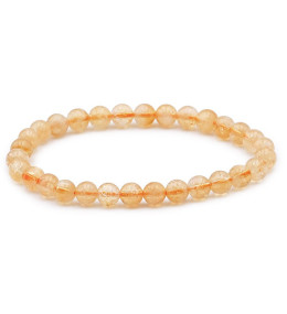 Bracelet pierres naturelles 6mm citrine chauffée AB