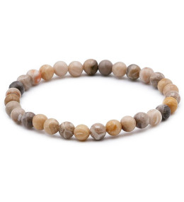 Bracelet pierres naturelles 6 mm corail fossile AB