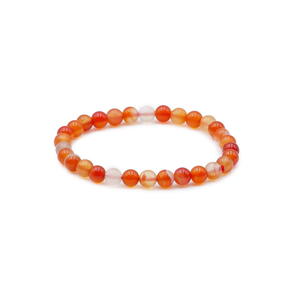 Bracelet pierres naturelles 6mm cornaline A