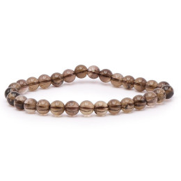 Bracelet pierres naturelles 6mm cristal de roche fumé A