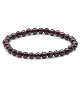 Bracelet pierres naturelles 6mm grenat rouge almandin A