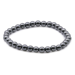 Bracelet pierres naturelles 6mm hématite AB